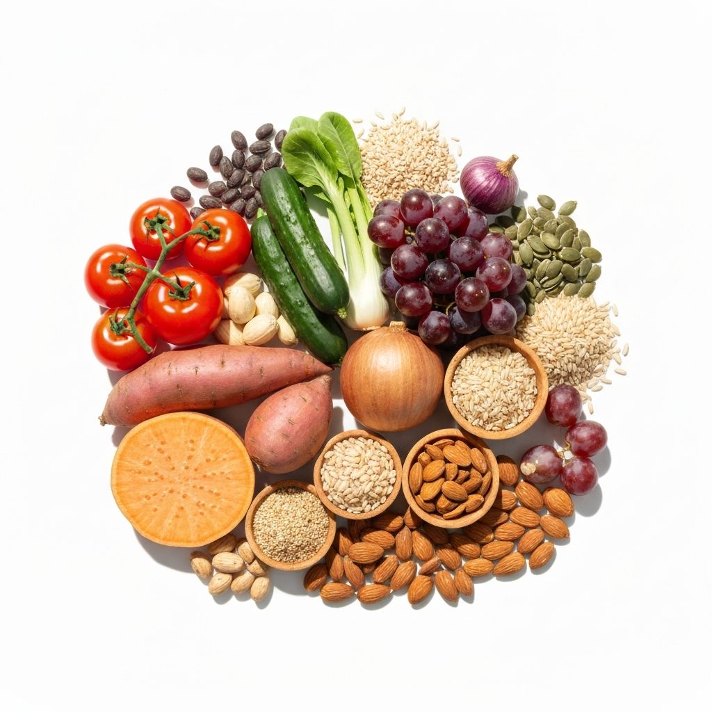 Vibrant assortment of whole foods